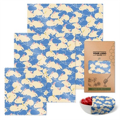 Beeswax Food Wraps Set – 3 Size- Eco-Friendly & Reusable