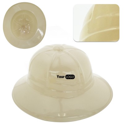 Kids' Beige Plastic Safari Hat for Adventure Play and Costumes