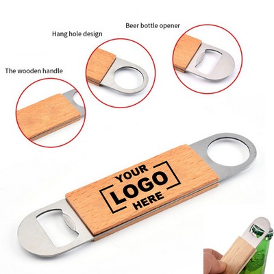 Wood Handle Stainless Steel Bottle Opener