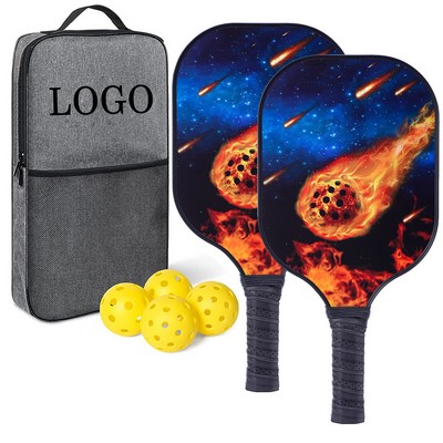 Glass Fiber Pickle ball Paddle Set in a Printed Bag