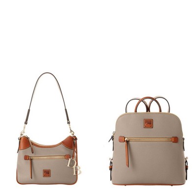 Dooney & Bourke Pebble Grain Hobo and Backpack Set - Taupe