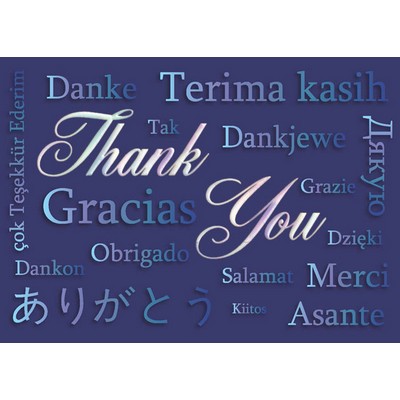 Multi-lingual Thanks! Greetings Card