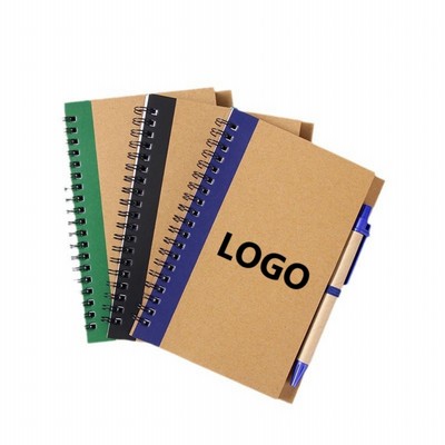 Eco-Friendly Spiral Notebook with Pen