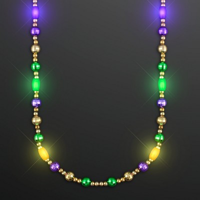 Glam Mardi Gras Beads LED Necklace - BLANK