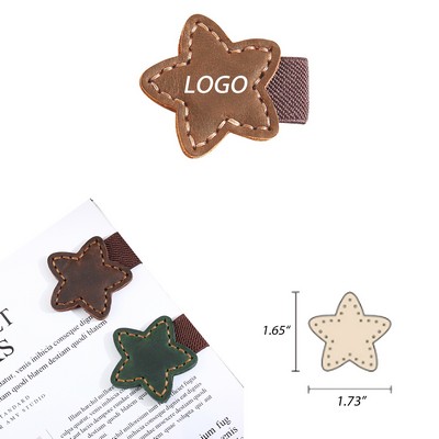 Star Shaped Leather Magnetic Bookmark