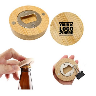 Round Wooden Bottle Opener