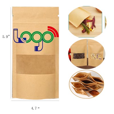 4.7 Inches x 5.9 Inches Stand Up Pouches Bag with Window