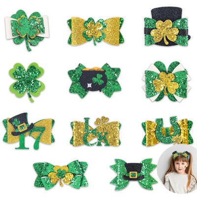 St. Patrick's Day Glitter Hair Clips