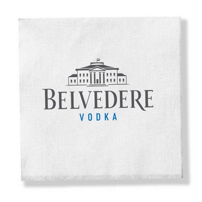 1-Ply White Beverage Napkin - Linen Embossed, FSC Certified