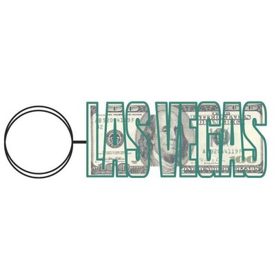 Las Vegas Block Letter Key Chain w/Clear Mirrored Back (2 Square Inch)