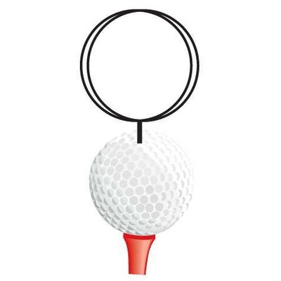 Golf Ball & Tee Key Chain w/Clear Mirrored Back (4 Square Inch)