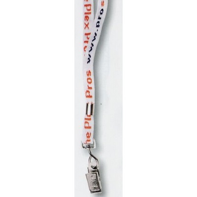 Knit-In Lanyard w/Swivel Bulldog Clip (18"x3/8")