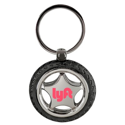 Rubber & Metal Tire Keychain