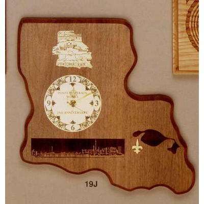 Walnut State Or Any Shape Clock (19j)