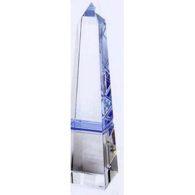 Square Inch Blue Optic Crystal Obelisk Award