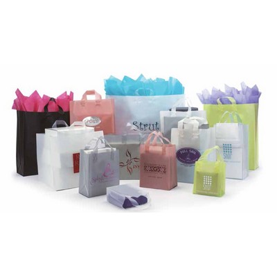 Frosted Clear Plastic Bag w/Soft Loop Handle (8"x5"x10")