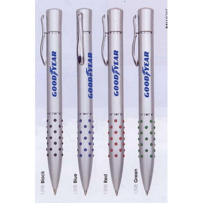 Royale Satin Chrome Ballpoint Pen w/Dot Grip