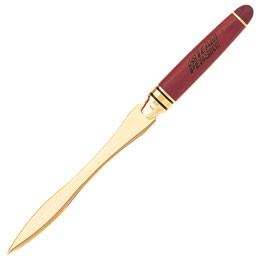 Rosewood Handle Letter Opener w/ Satin Gold Accent