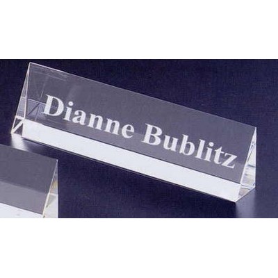 Crystal Triangular Name Plate (1 3/16"x8"x2")