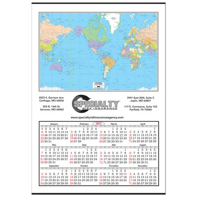 Jumbo World Map Calendar