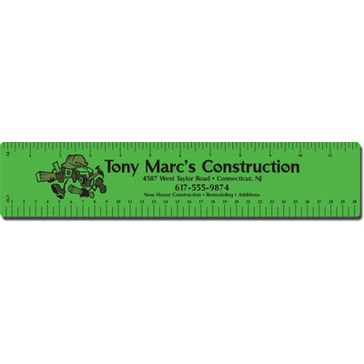 12" Plastic Ruler (Spot Color)