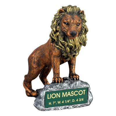 Lion Mascot Trophy w/Engraving Plate