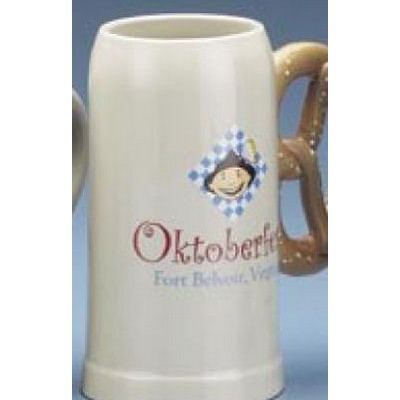 Pretzel Handled Stein Mug w/Custom Lid