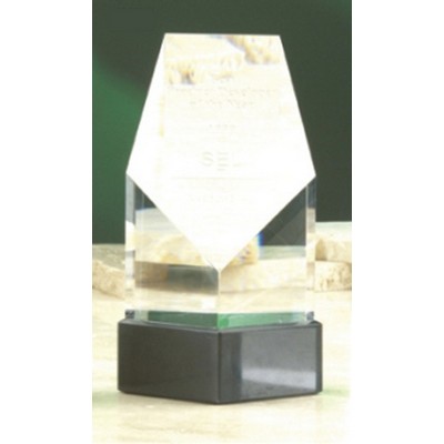 6" Optical Crystal Pentagon Award