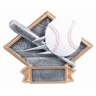 Large Diamond Plate Baseball Award - 6"x8 1/2"