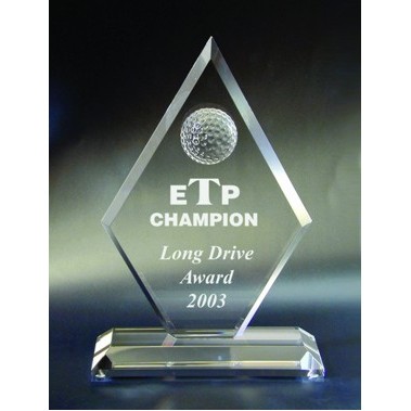 Large Optic Crystal Golf Award (10"x7"x5/8")