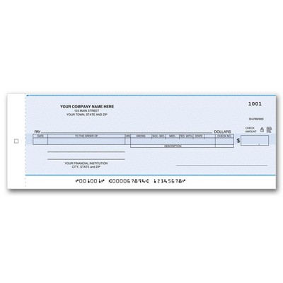 One-Write® Payroll/Cash Disbursement Check (2 Part)