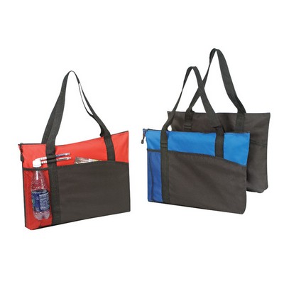 Multi-Pocket Zipper Tote Bag 20"x14"x2-1/2"