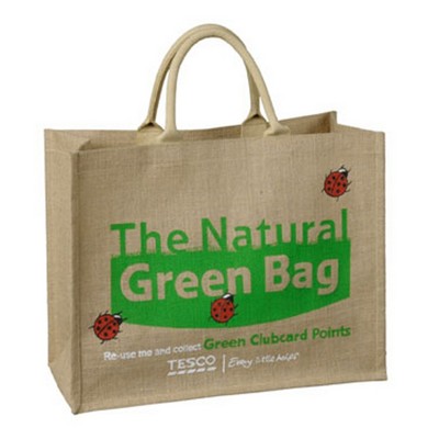 Jute Shopper Tote Bag