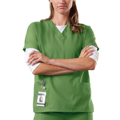 Cherokee® Stretch Poplin Top V-Neck Scrub Shirt w/Dolman Sleeves