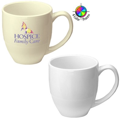 14 Oz. White Vitrified Bistro Mug (4 Color Process)