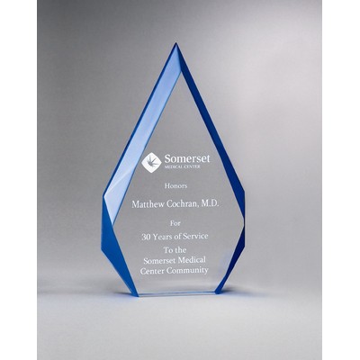 Flame Series Acrylic Award w/ Blue Accented Bevels-4.5"