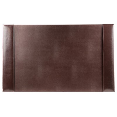 Bonded Leather Dark Brown Side Rail Desk Pad (30"x18")