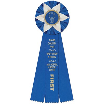 Ewell 3 Streamer Rosette Ribbon (1")