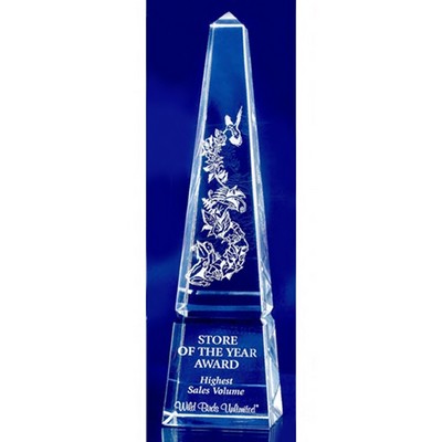 Optical Crystal Obelisk Award (8")