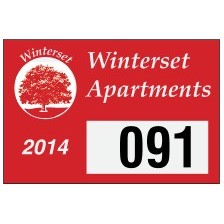 White Reflective Rectangle Parking Permit Decal (3"x 2")