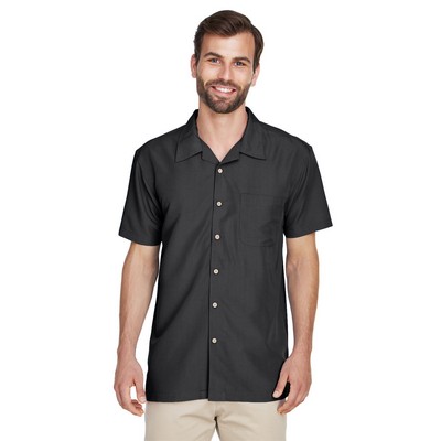 Harriton Men's Barbados Textured Camp Shirt