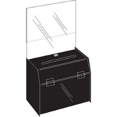 Black Locking Ballot/ Suggestion Box W/ Ad Holder