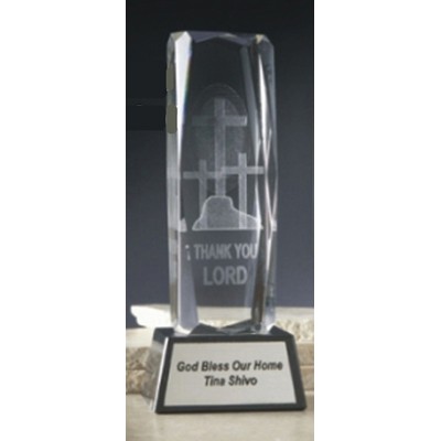 3D Cross Optical Crystal Award (2"x2"x6")