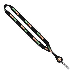 3/4" Dye-Sublimated Lanyard With Metal Crimp & Retractable Badge Reel