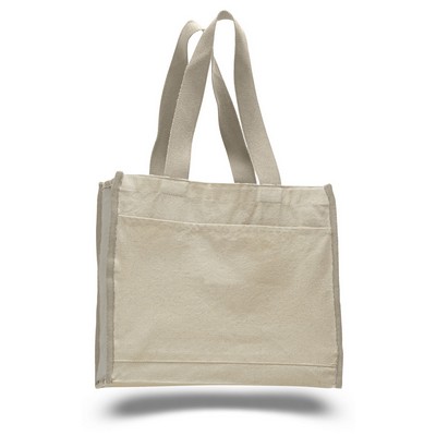 Natural Canvas Gusset Tote Bag - Blank (14"x12"x5 1/4")