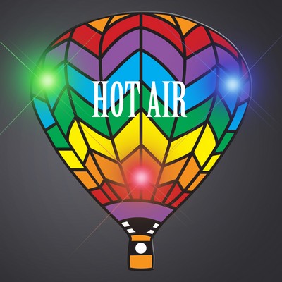 Rainbow Hot Air Balloon Body Light Blinkies Pin - Domestic Imprint