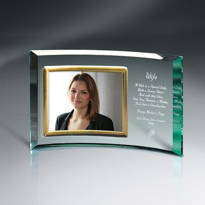 Jade Glass Crescent with 5" x 3½" Frame