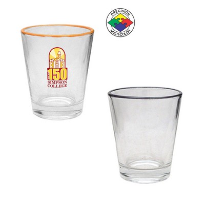 1.5 Oz. Glass Shot with Black Halo - Dishwasher Resistant - Precision Spot Color