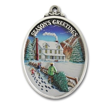 3D Gallery Print Collection Season's Greetings Bringing Home the Tree Ornament (Full Size)