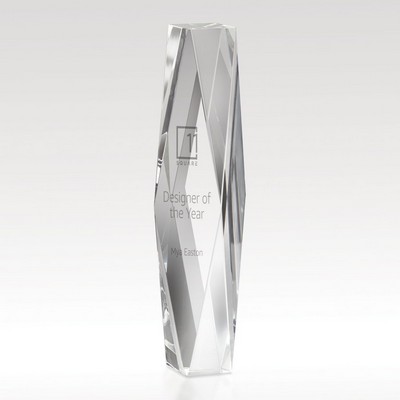 Diamond Cut Crystal Tower 8"